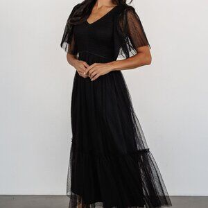 Baltic Born Martha Smocked Tulle Dress | Black Size SS